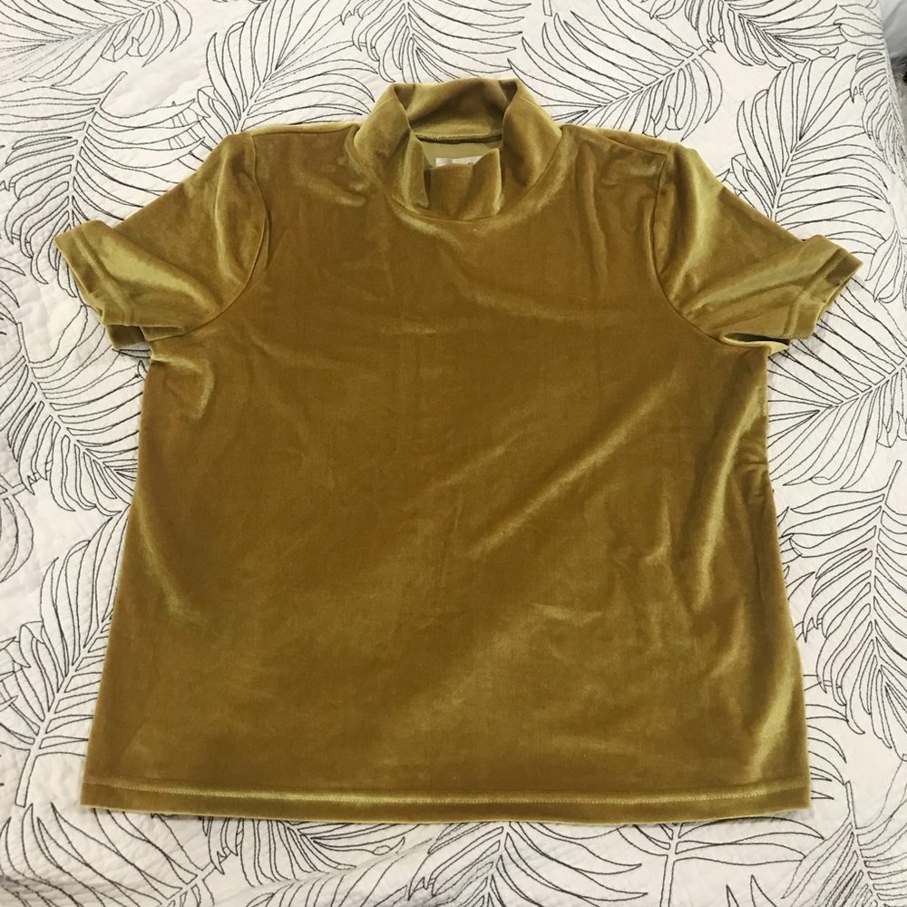 Madewell velvet mockneck tee
